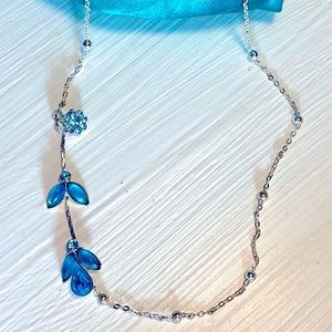 Handcrafted Dainty Silver Chain & Ball Necklace With Turquoise Stones